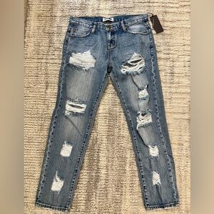 NWT One Teaspoon Distressed Awesome Baggies Size 29 Denim Jeans